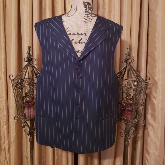 GIORGIO CAPELLI NWOT Blue Pinstripe 3 Piece Suit - Picture 3 of 8